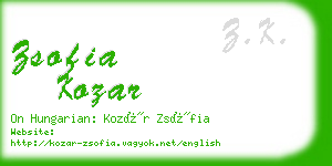 zsofia kozar business card